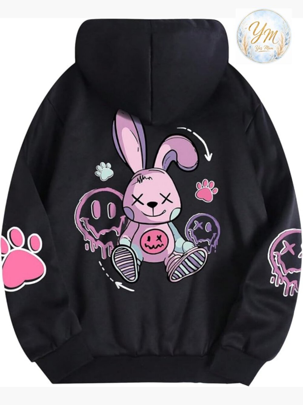 Plus Size Letter Print Pullover Hoodie with Drawstring